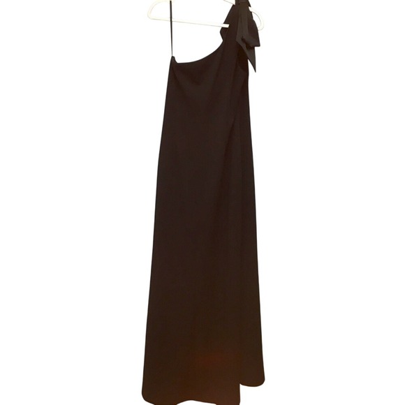 Eliza J Dresses & Skirts - Eliza J One Shoulder Bow Long Gown 16 Black Formal Wedding Guest Gala Prom Party